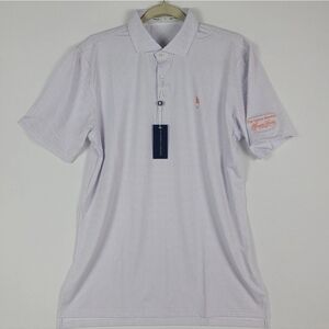 NWT Holderness & Bourne Men Demaret White & Sankaty 'Sandy Lane' Polo Shirt Sz S